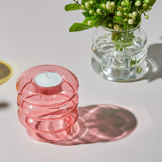 Glass Tealight and Candle Holder