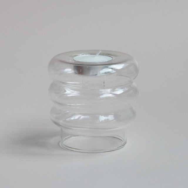 Glass Tealight and Candle Holder
