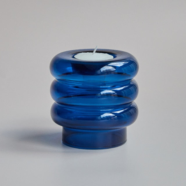 Glass Tealight and Candle Holder