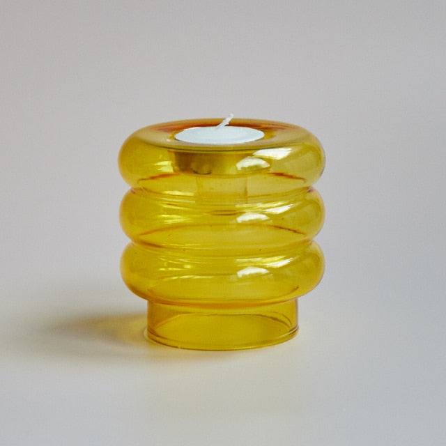 Glass Tealight and Candle Holder