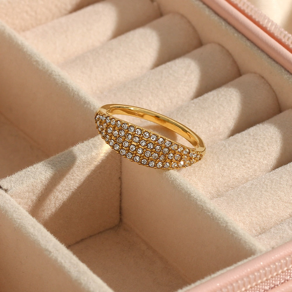 Pavé Slim Signet Ring