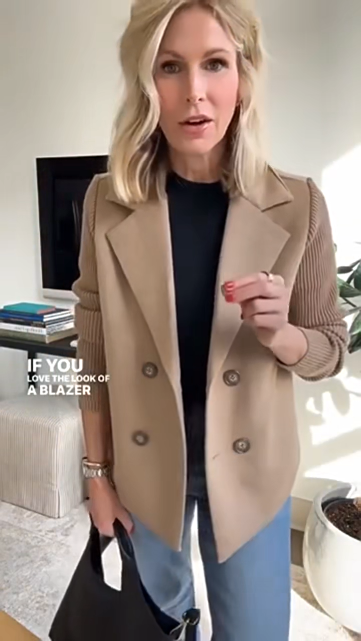 Tilda - Casual blazer jacket with knit sleeves