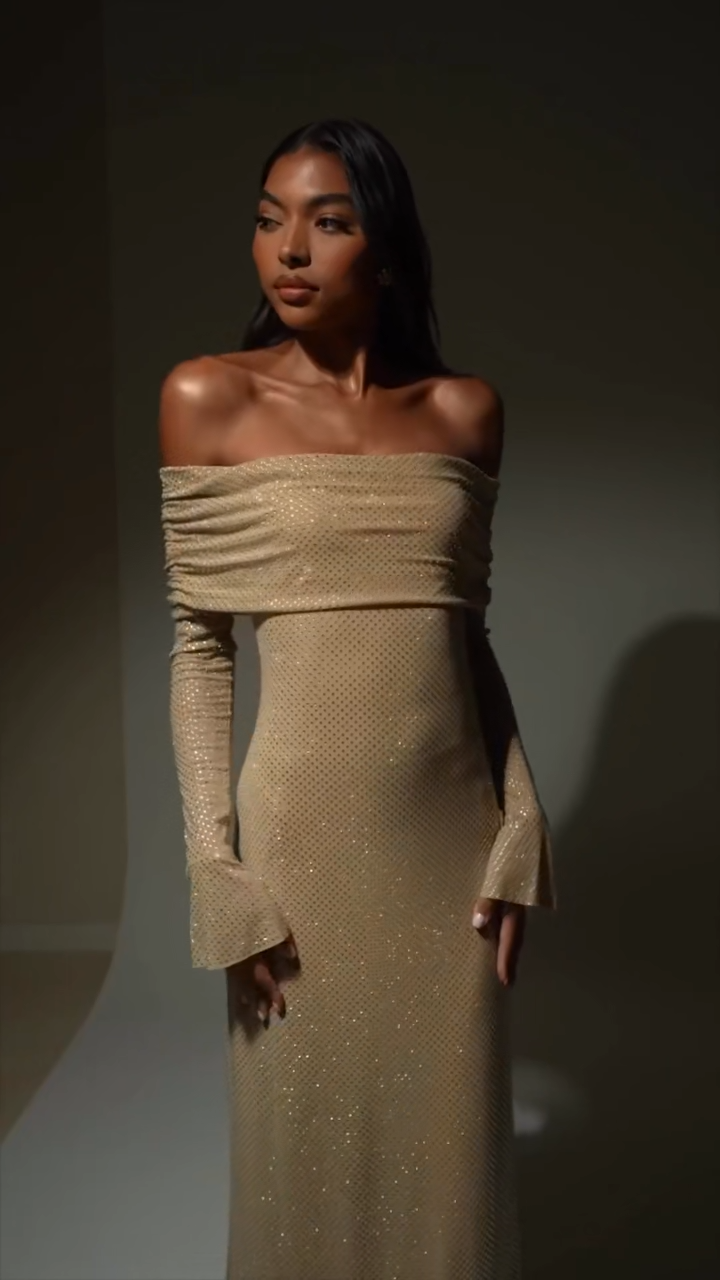 Mackenzie - Sparkling off-shoulder dress