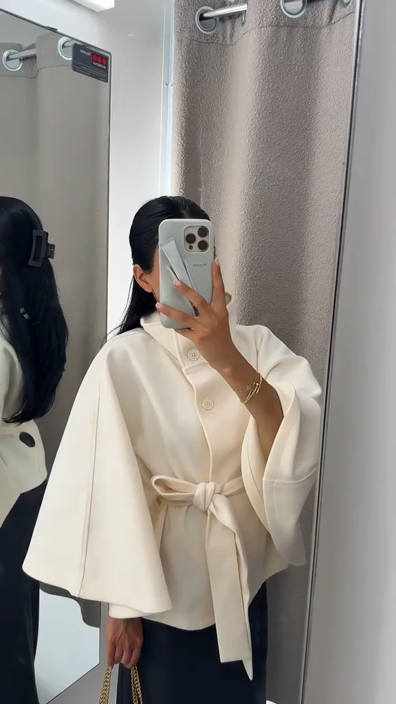 Margot - Wool blend cape style jacket