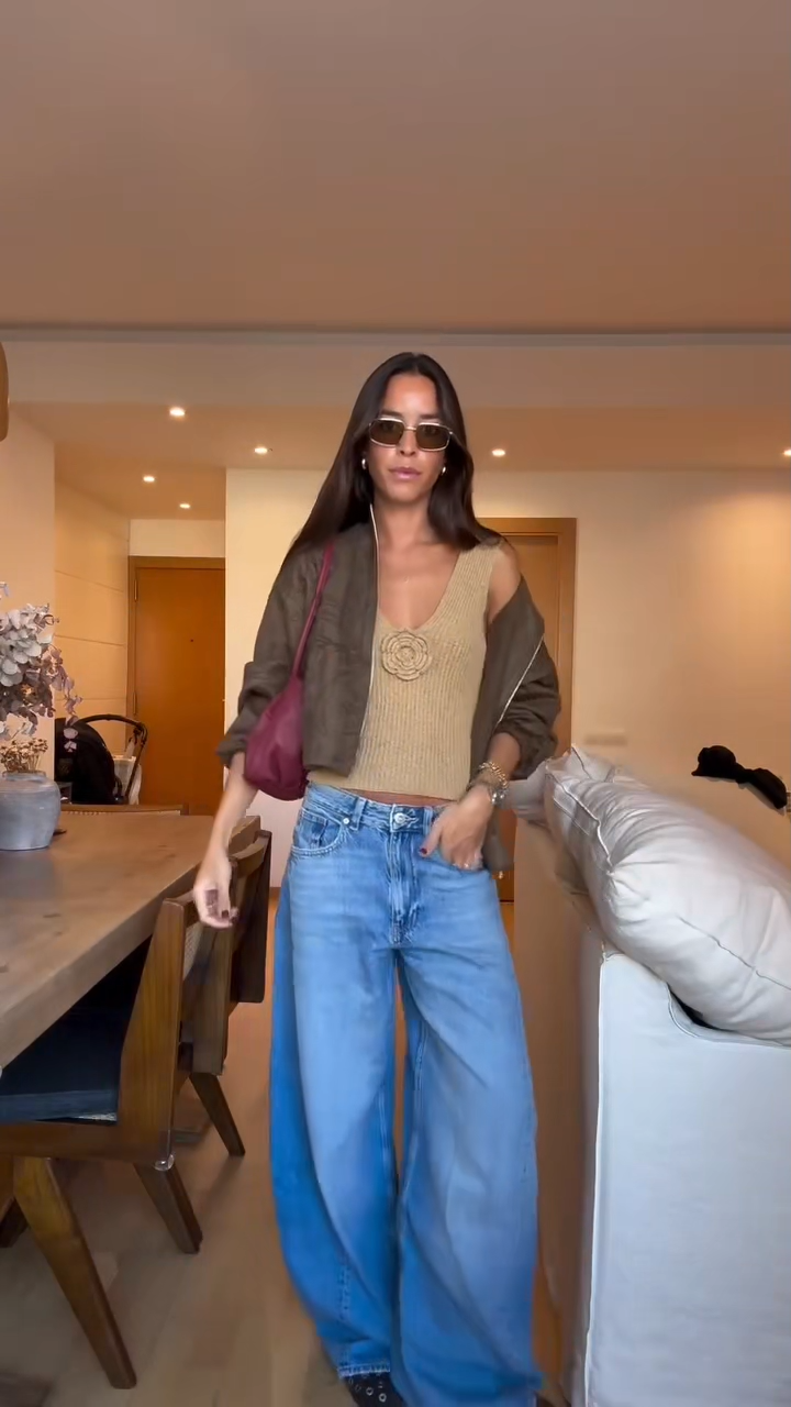 June - Faux suede embroidered zipper jacket