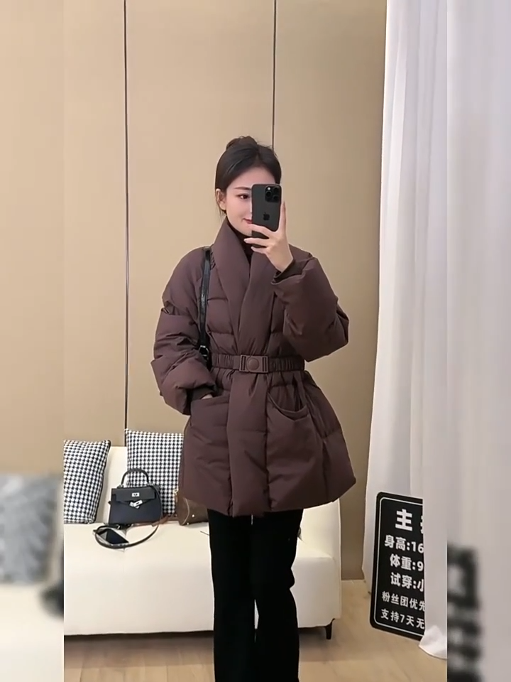 Carina - Padded winter coat with belt