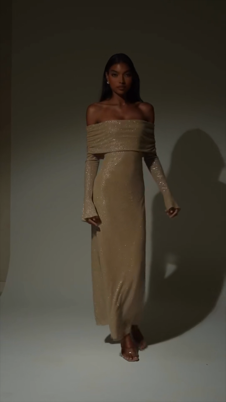 Mackenzie - Sparkling off-shoulder dress
