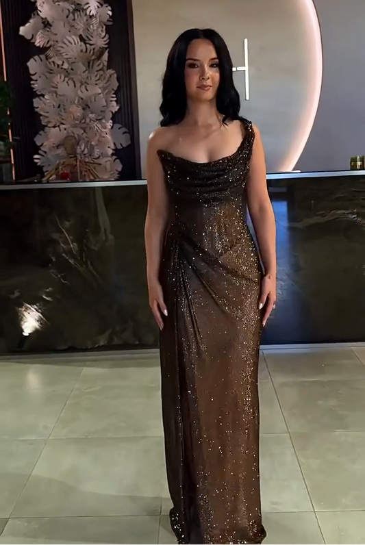 Linnea - One shoulder sparkling dress