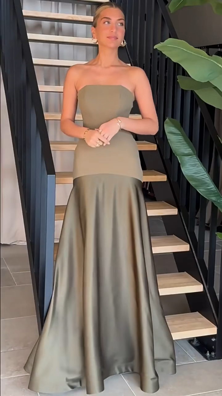 Willa - Strapless satin skirt dress