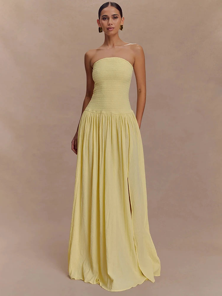 Irena - Strapless dress with slit
