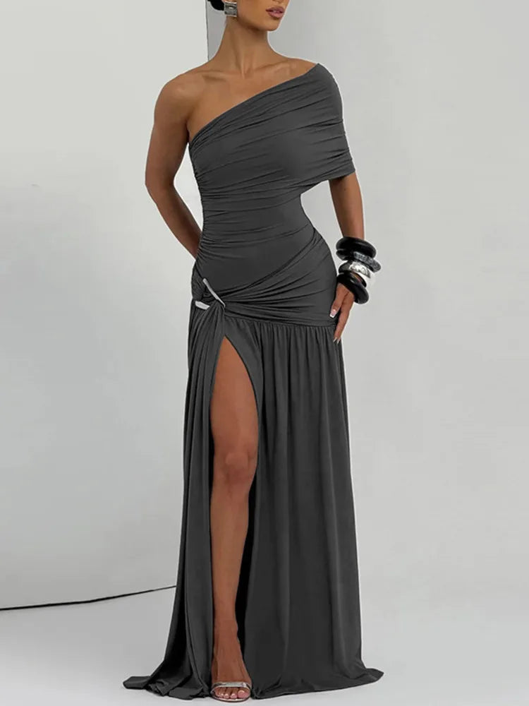 Gabi - One shoulder draped dress