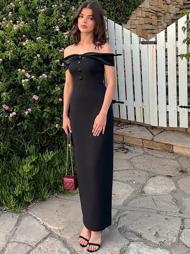 Simona - Off shoulder structured dress