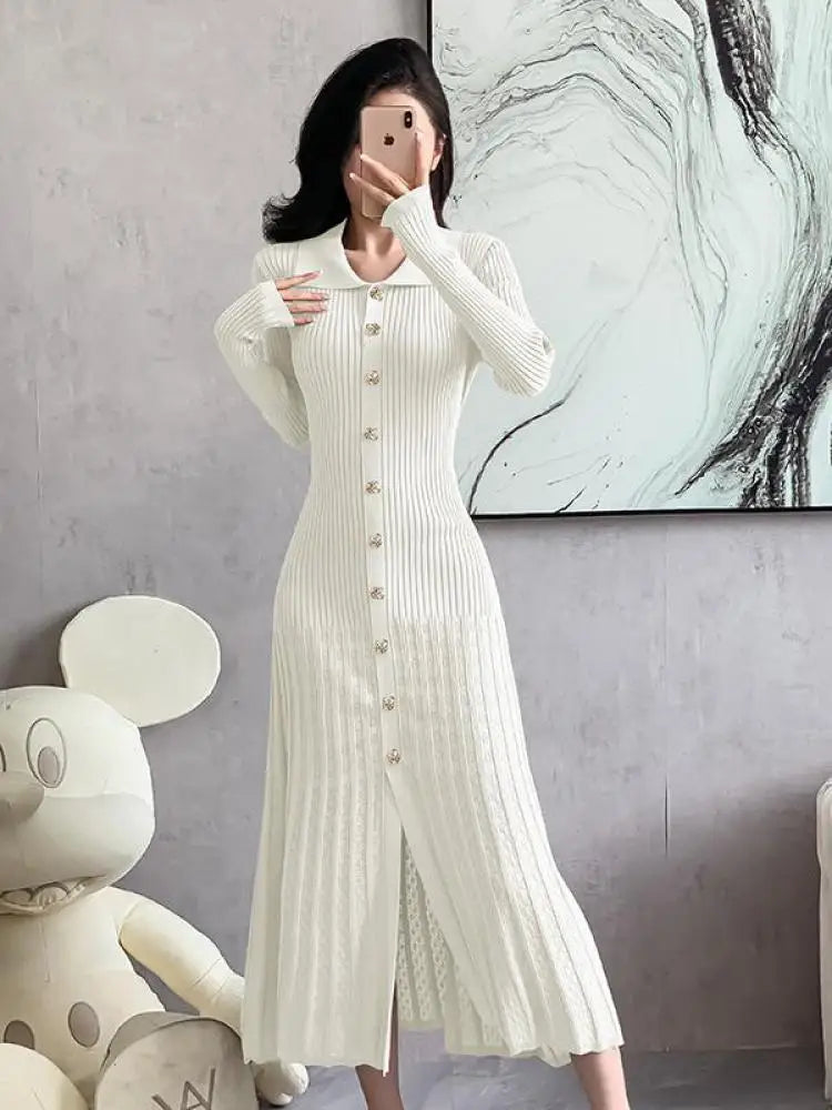 Emilia - Fine knitted long sleeve dress