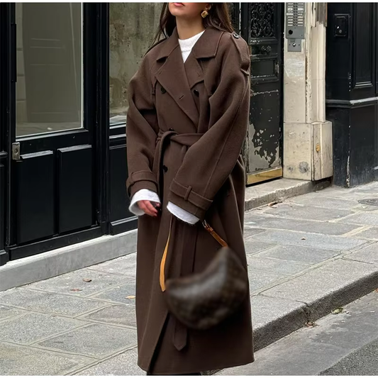 Ariana - Wool blend coat with belt