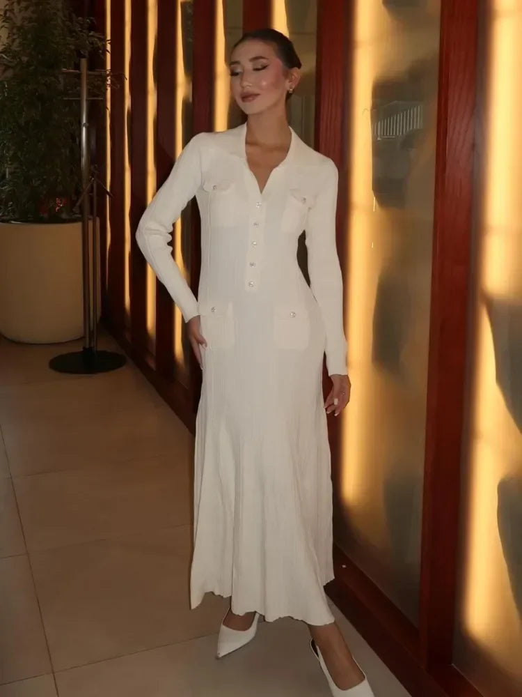Freya - Fine knitted long sleeve dress
