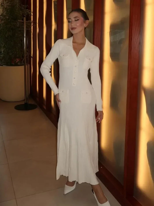Freya - Fine knitted long sleeve dress