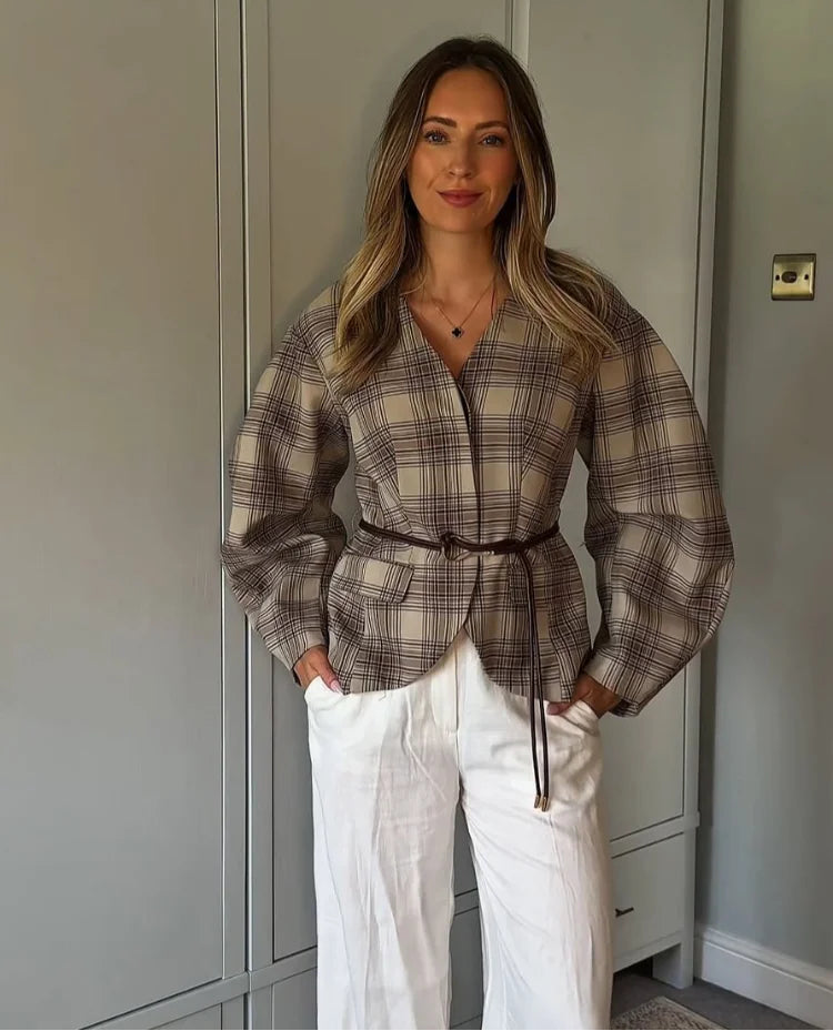 Celine - V-neck belted jacket