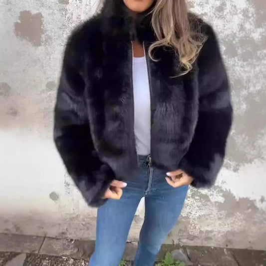 Mara - Faux fur zipper jacket