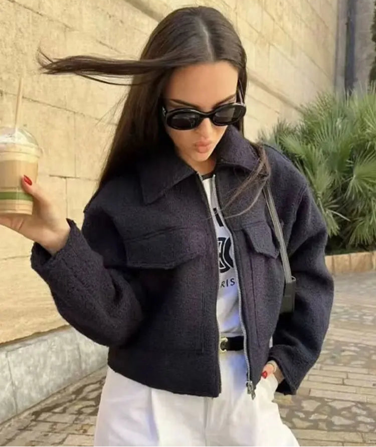 Tamara - Wool blend zipper jacket