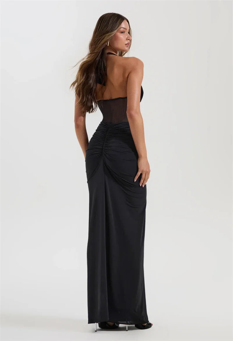 Chloe - Halterneck corseted dress