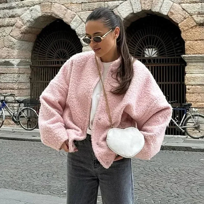 Nora - Oversized boucle jacket