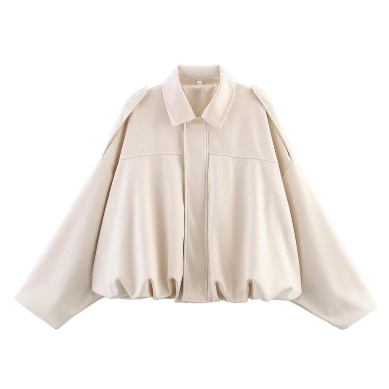 Evelyn - Suede texture zipper jacket