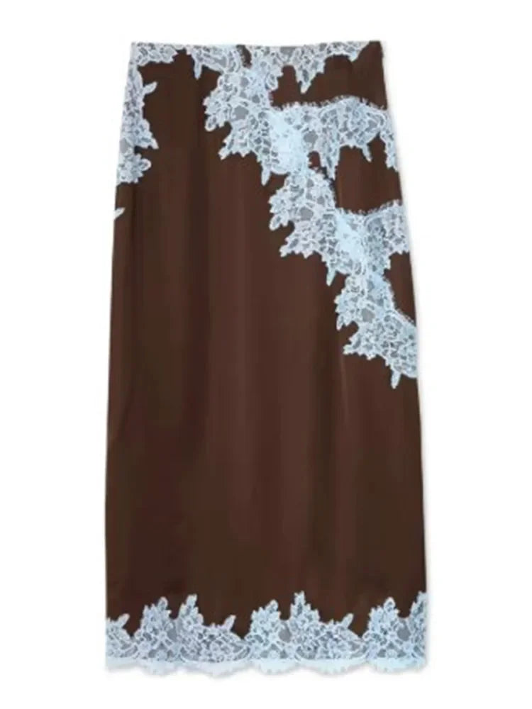 Amelie - Satin silk and lace set