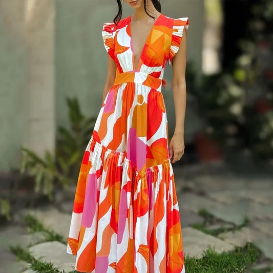 Brinley - Elegant printed maxi dress