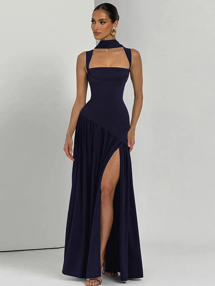 Suri - Square neck dress with slit