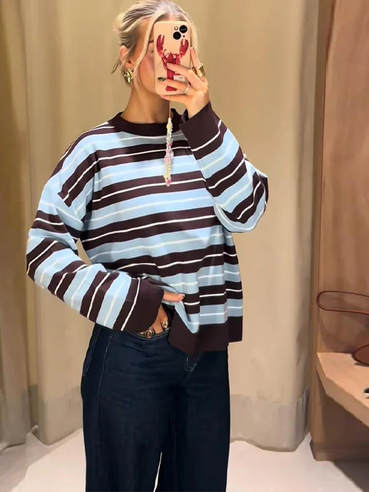 Naya - Fine knitted striped top