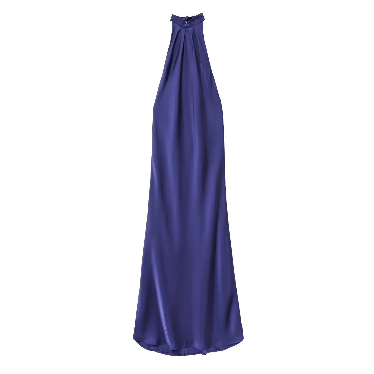 Delia - Satin silk halterneck dress