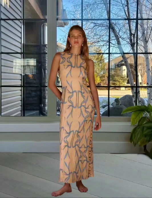Melanie - Elegant dress with hardware detail