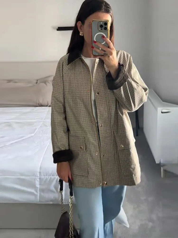 Nellie - Plaid zipper jacket