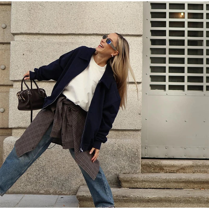 Freja - Wool blend zipper jacket