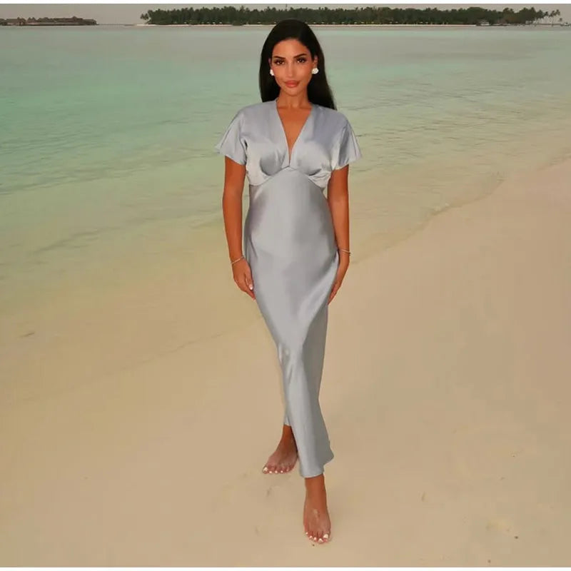 Lisa - Satin silk dress