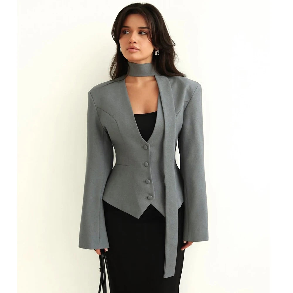 Soraya - Blazer jacket with scarf