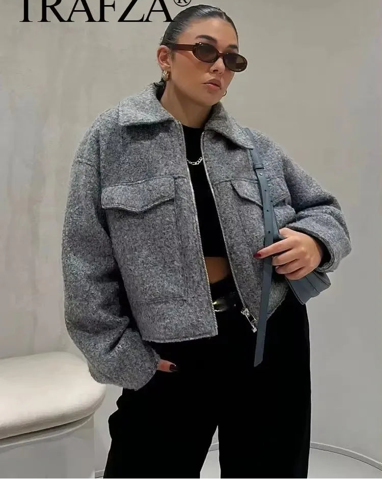 Tamara - Wool blend zipper jacket