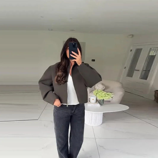 Thea - Boxy zipper jacket