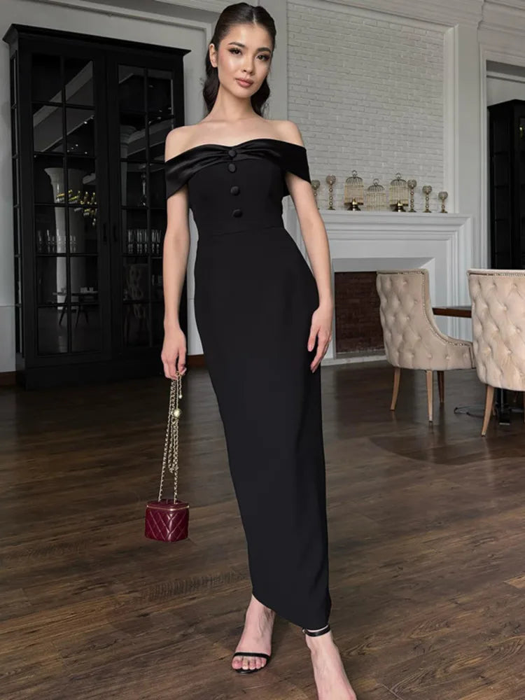 Simona - Off shoulder structured dress