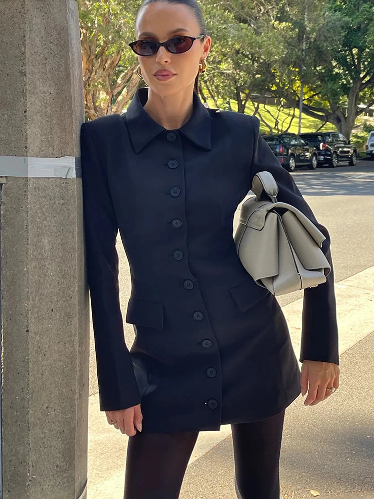 Karli - Buttoned blazer jacket dress