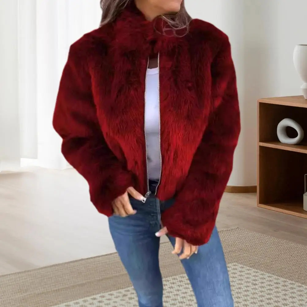 Mara - Faux fur zipper jacket