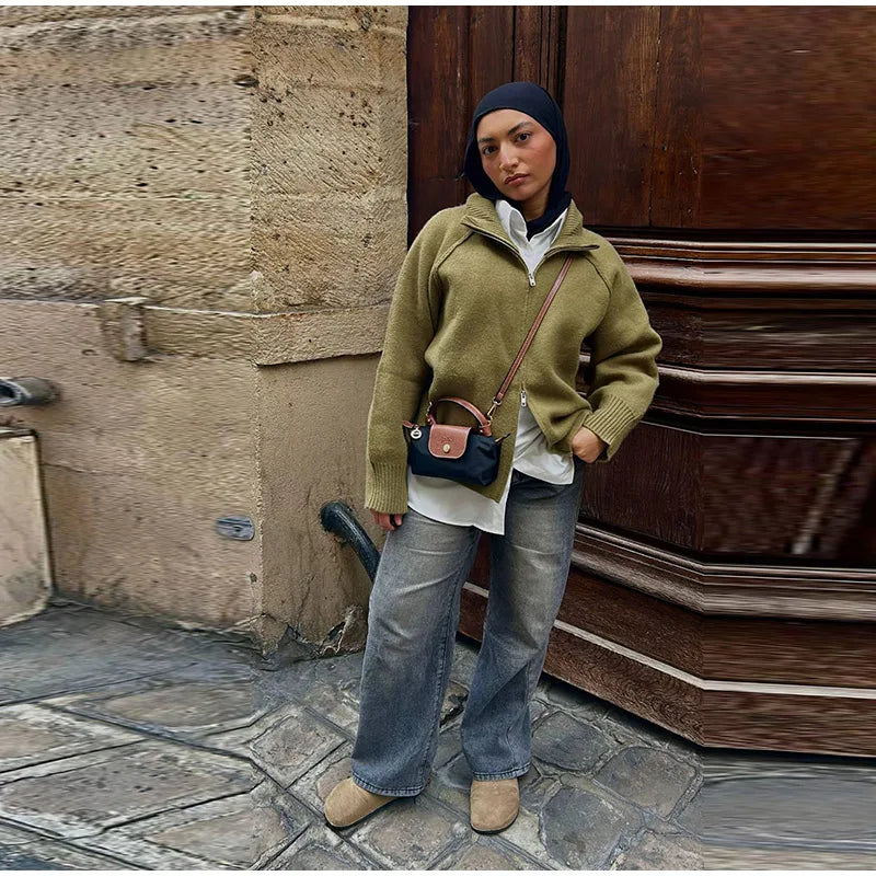 Maelis - Knitted zipper jacket