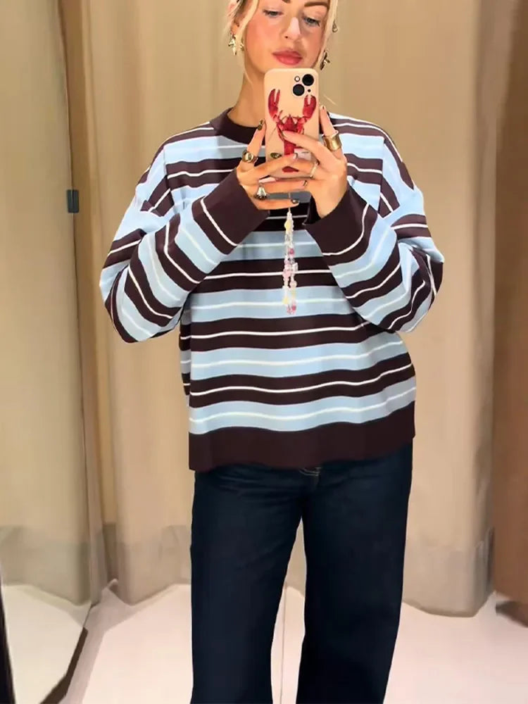 Naya - Fine knitted striped top
