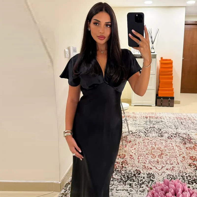Lisa - Satin silk dress