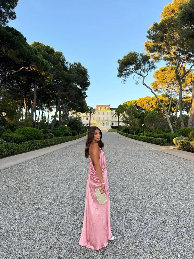 Riley - Draped open back dress