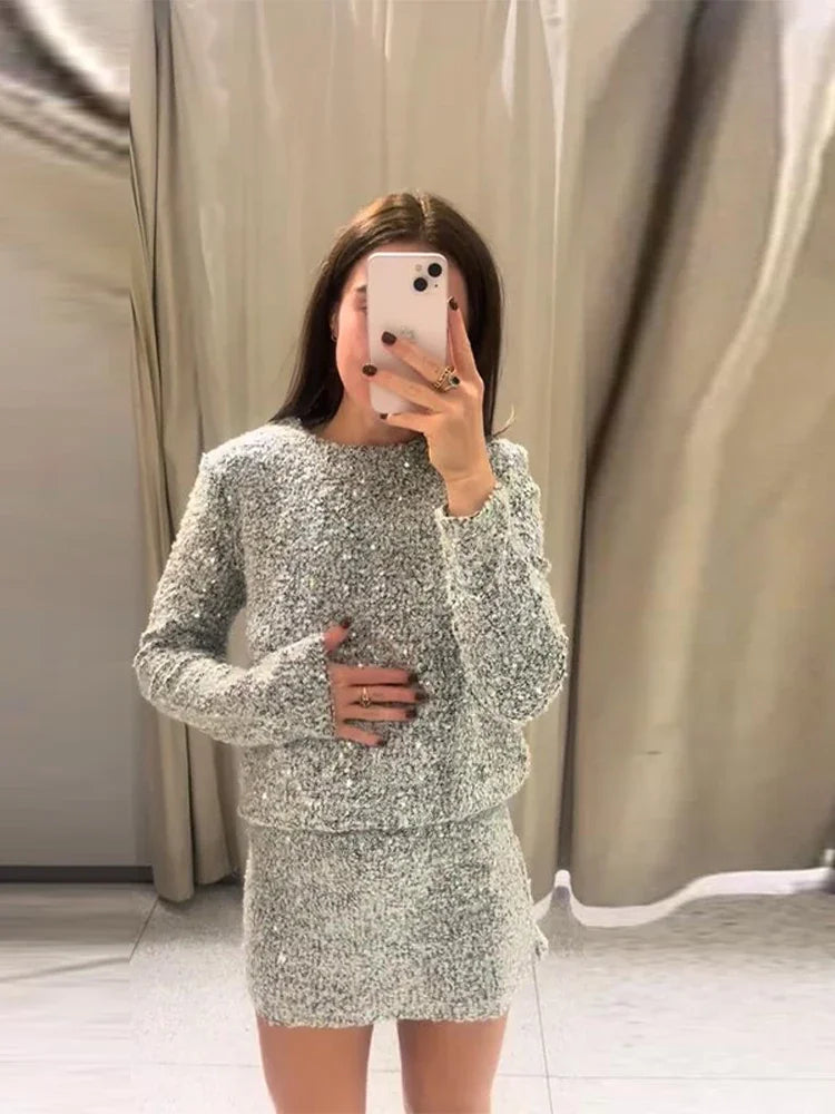 Vedda - Sequin top and mini skirt set