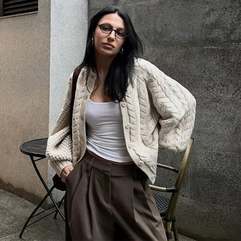 Celeste - Cable-knit cardigan