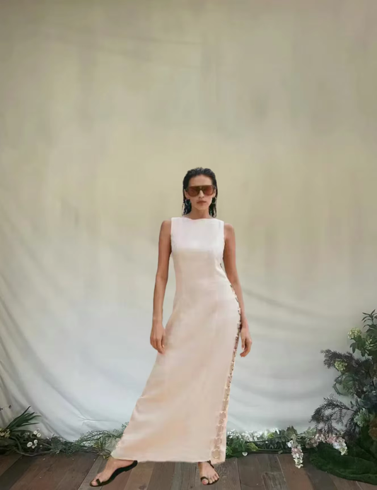 Melanie - Elegant dress with hardware detail