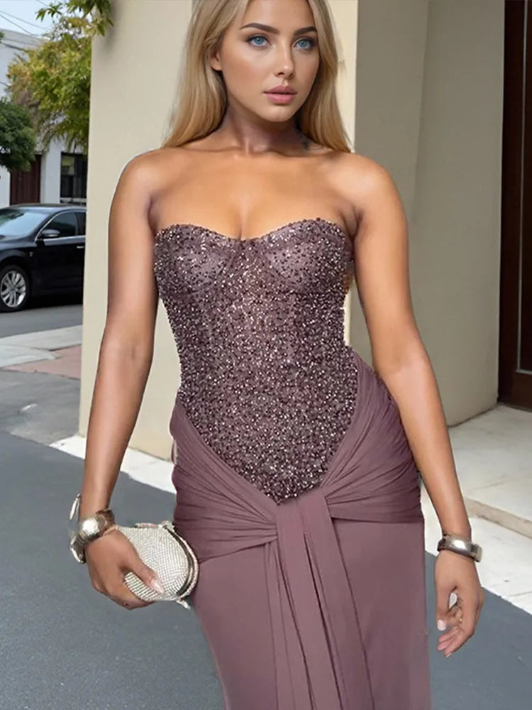 Fenna - Strapless sparkling dress