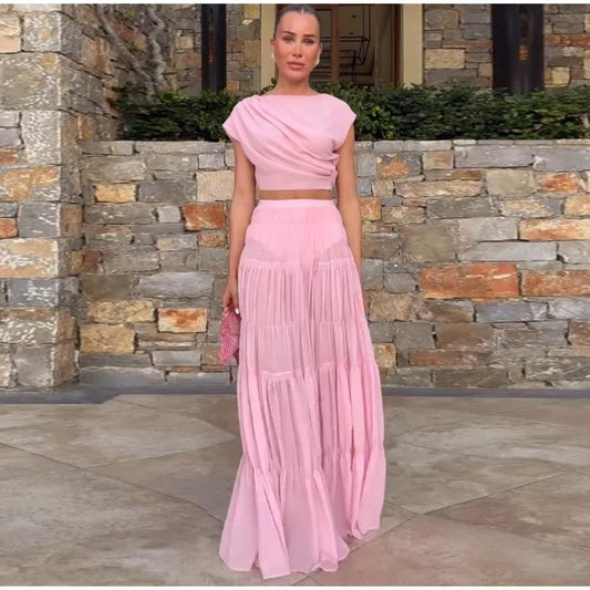 Carry - Skirt and crop two piece set